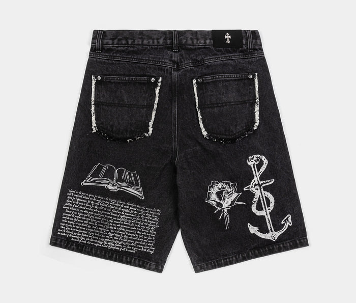 Prayers Denim Mens Short (Grey/Black)