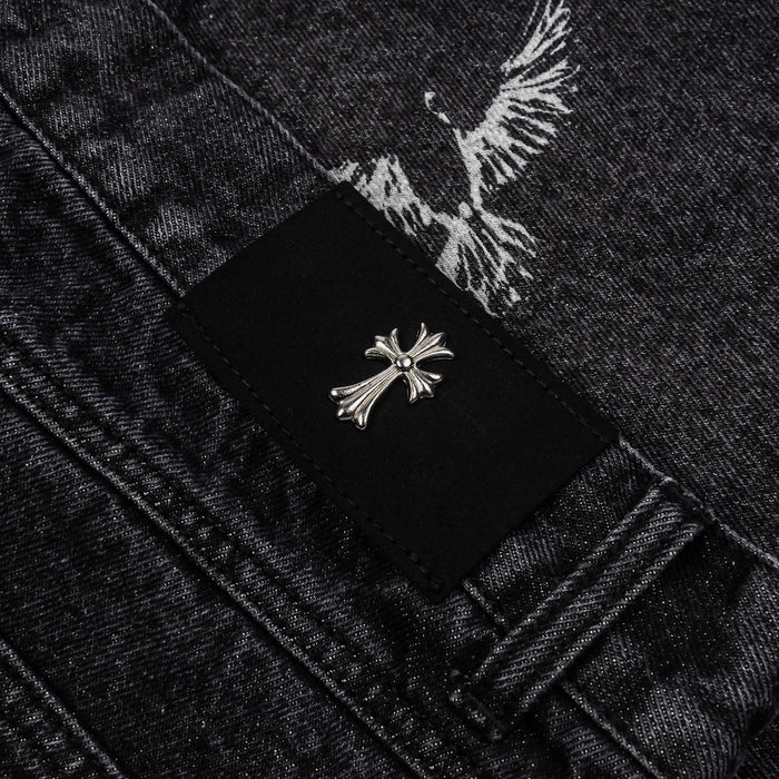 Prayers Denim Mens Short (Grey/Black)