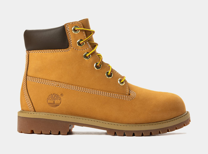 Premium 6 Inch Lace Up Waterproof Grade School Boots (Wheat)