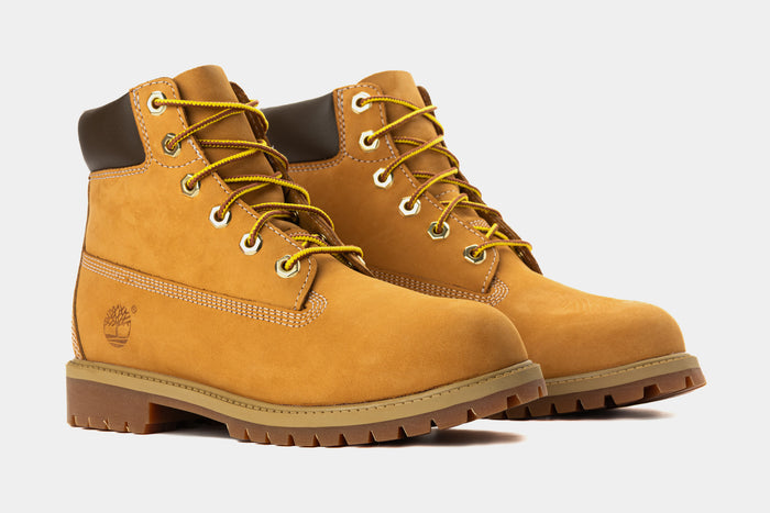Premium 6 Inch Lace Up Waterproof Grade School Boots (Wheat)