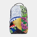 Pure Gold  Money Collage Mens Backpack (White/Multi)
