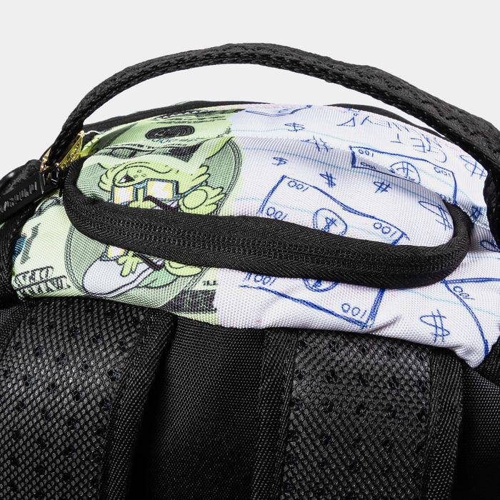 Pure Gold  Money Collage Mens Backpack (White/Multi)