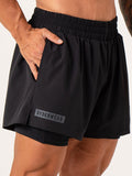 Pursuit 2 In 1 Training Shorts - Black Clothing Ryderwear