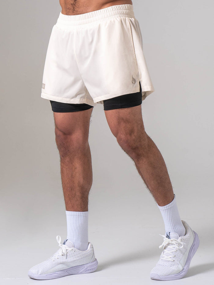 Pursuit 2 In 1 Training Shorts - Chalk Clothing Ryderwear