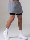 Pursuit 2 In 1 Training Shorts - Steel Blue Clothing Ryderwear