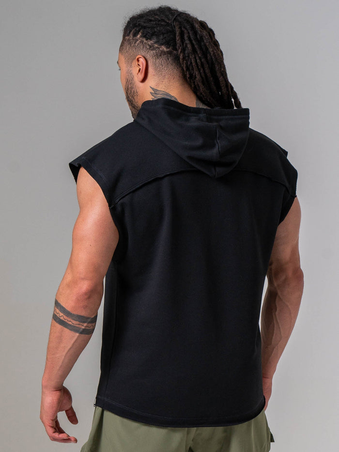 Pursuit Fleece Sleeveless Hoodie - Black Clothing Ryderwear