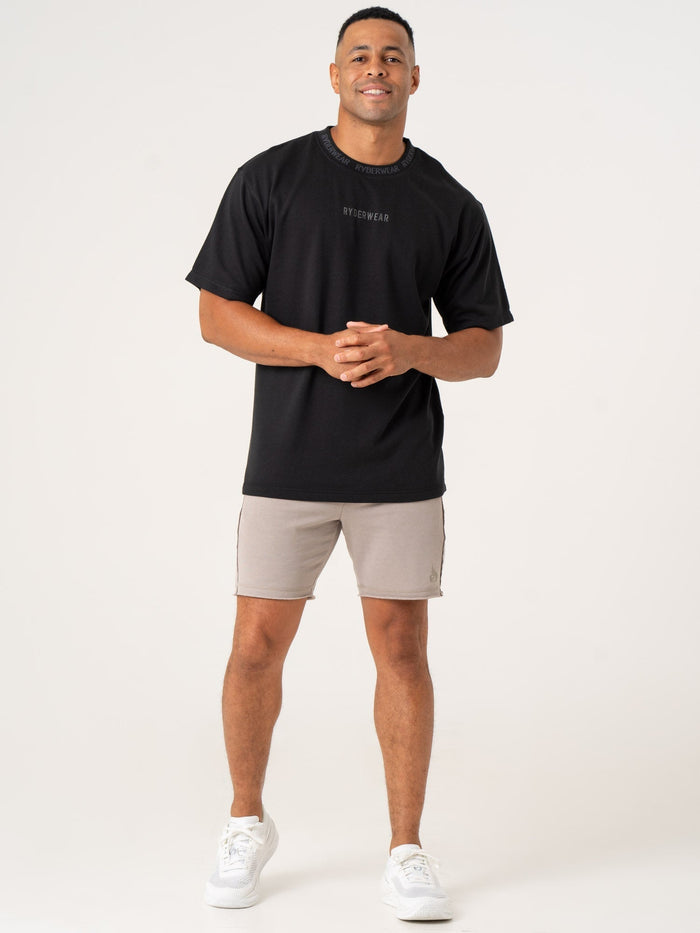 Pursuit Fleece T-Shirt - Black Clothing Ryderwear