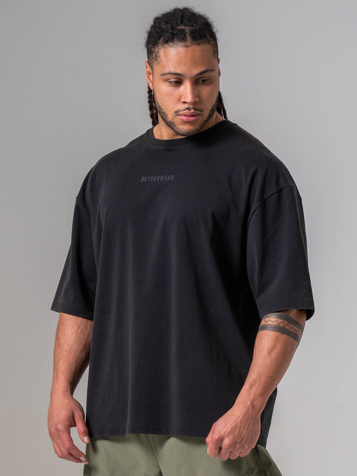 Pursuit Oversized T-shirt - Black Clothing Ryderwear