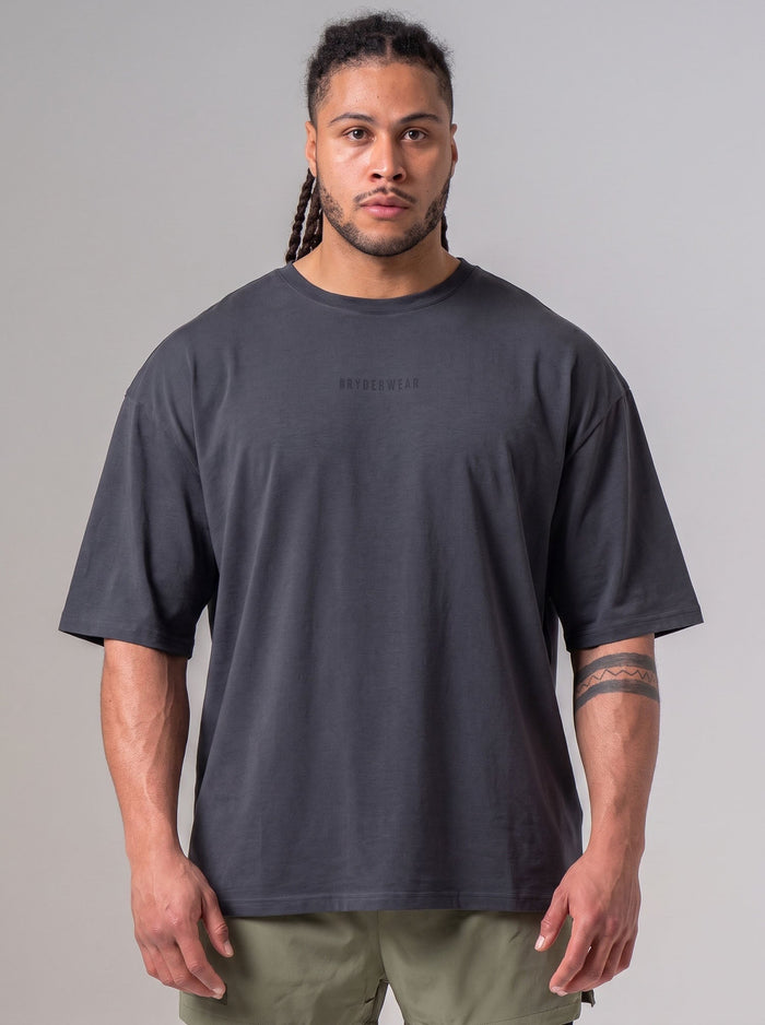 Pursuit Oversized T-shirt - Charcoal Clothing Ryderwear