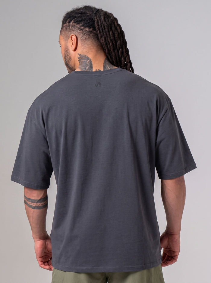 Pursuit Oversized T-shirt - Charcoal Clothing Ryderwear