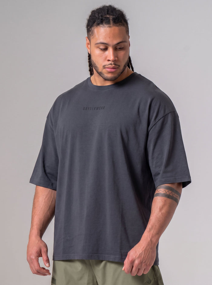 Pursuit Oversized T-shirt - Charcoal Clothing Ryderwear