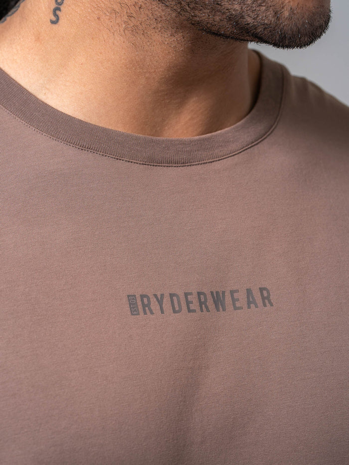 Pursuit Oversized T-shirt - Deep Taupe Clothing Ryderwear