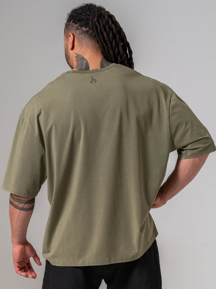 Pursuit Oversized T-shirt - Khaki Clothing Ryderwear