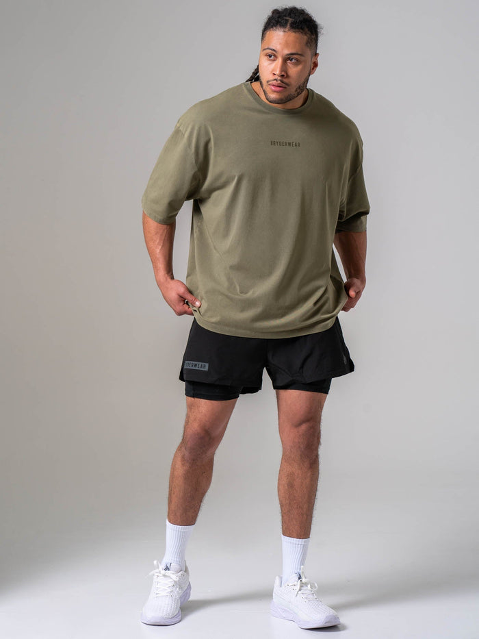 Pursuit Oversized T-shirt - Khaki Clothing Ryderwear