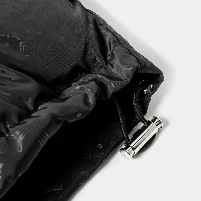 Quilted Cross Puffer Mens Jacket (Black/Black)