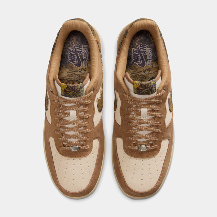 RealTree x Air Force 1 Rattan Camo Mens Lifestyle Shoes (Rattan/Multi Color/Rocky Tan/Seal Brown)