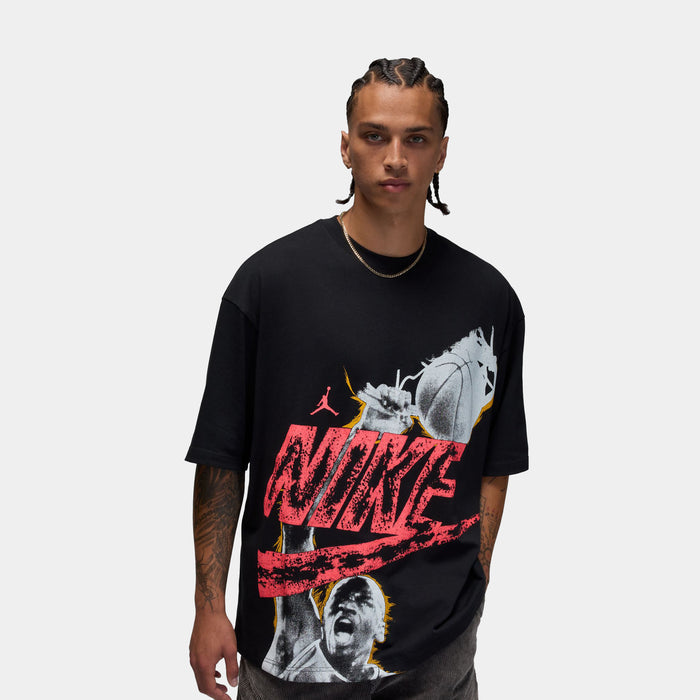 Reissue Oversized Graphic Mens Short Sleeve Shirt (Black/Red)