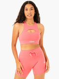 Replay Cut Out Sports Bra - Coral Clothing Ryderwear
