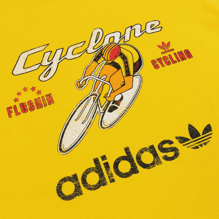 Retro Cyclone Womens Short Sleeve Shirt (Yellow/White)