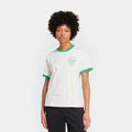 Retro Tennis Womens Short Sleeve Shirt (Cloud White/Green)