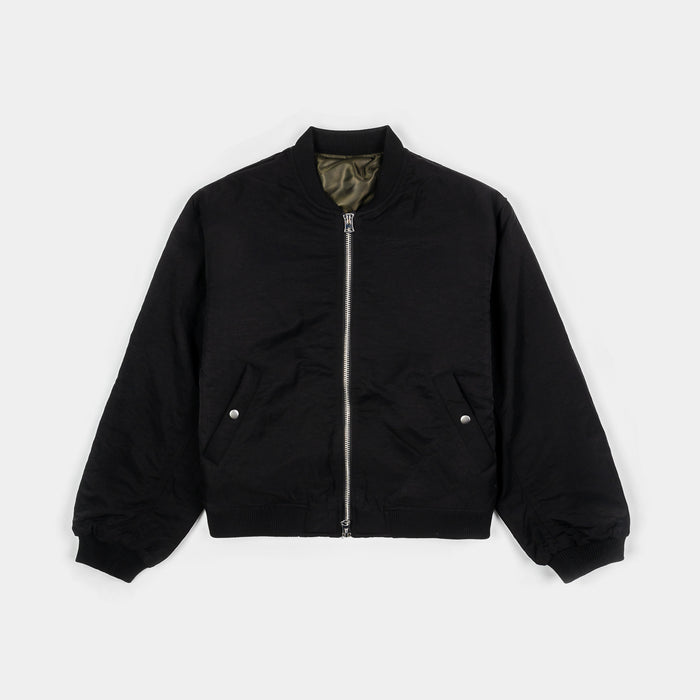 Reversible Bomber Mens Jacket (Black/Green)