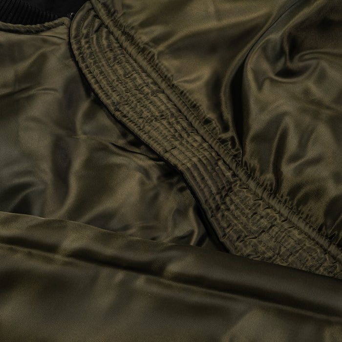 Reversible Bomber Mens Jacket (Black/Green)