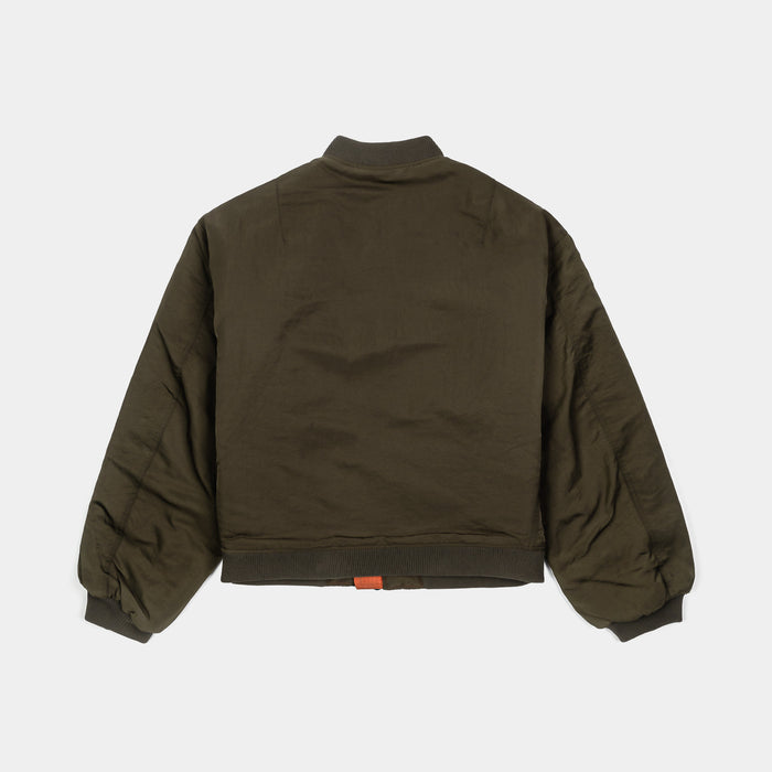 Reversible Bomber Mens Jacket (Olive/Orange)
