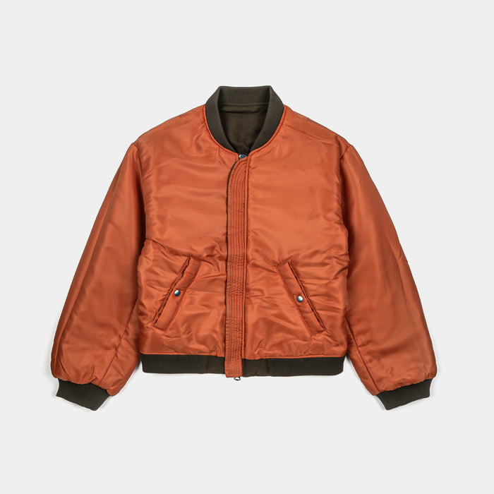 Reversible Bomber Mens Jacket (Olive/Orange)