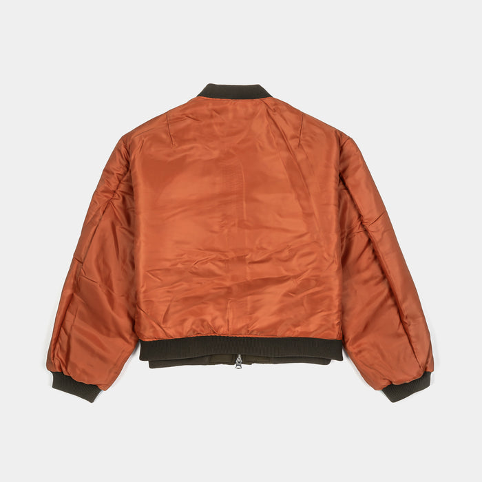Reversible Bomber Mens Jacket (Olive/Orange)