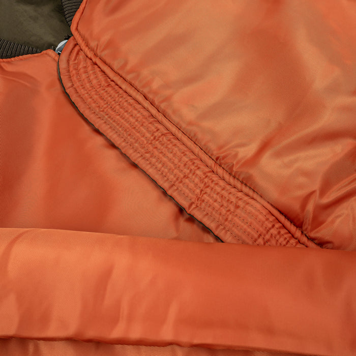 Reversible Bomber Mens Jacket (Olive/Orange)