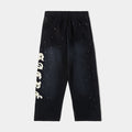 Rhinestone Soft Fleece Womens Pants (Black/Cream)