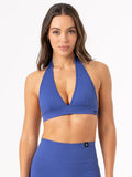 Rib Seamless Halter Sports Bra - Cobalt Clothing Ryderwear