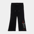 Roses Wide Leg Track Womens Pants (Black)