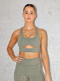 Rotation Sports Bra - Khaki Leopard Clothing Ryderwear