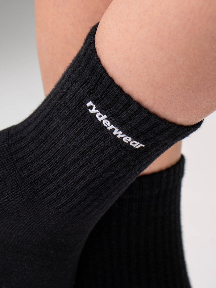 Ryderwear Crew Sock - Black/white Socks Ryderwear