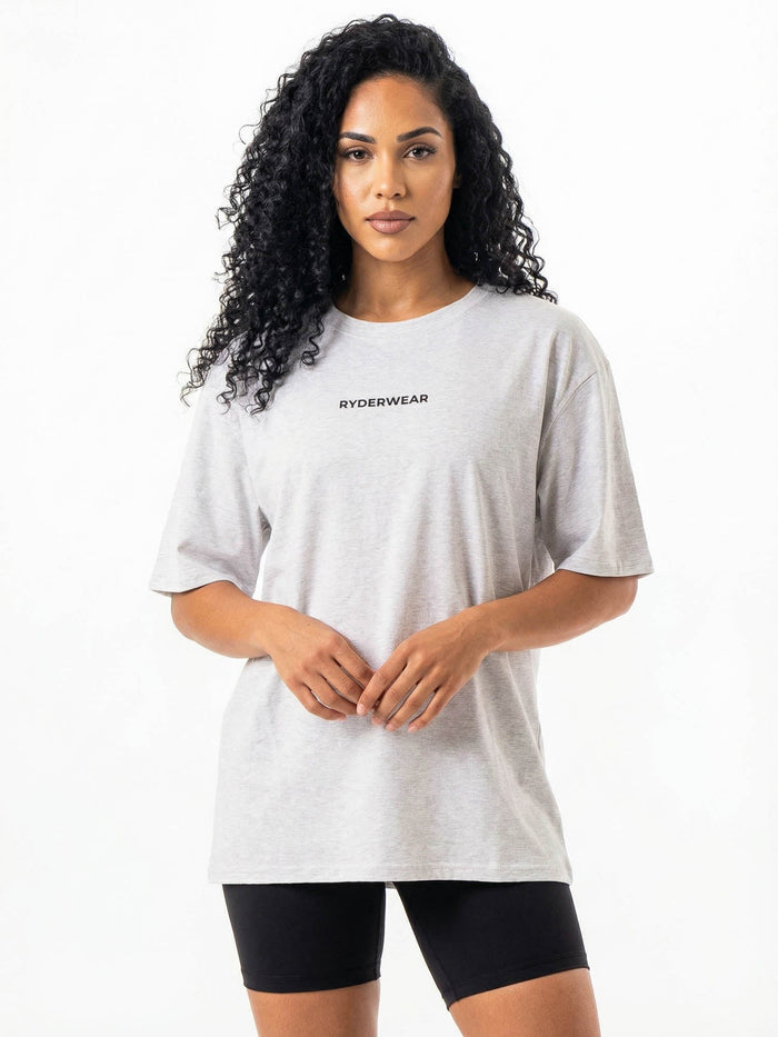 Ryderwear Oversized Tshirt - Snow Marl Clothing Ryderwear