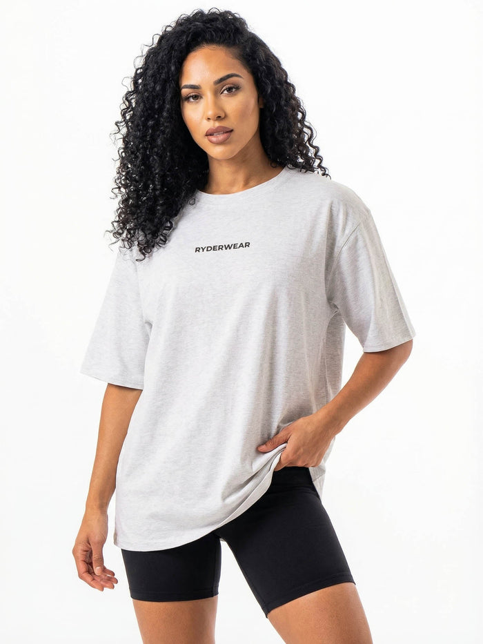 Ryderwear Oversized Tshirt - Snow Marl Clothing Ryderwear