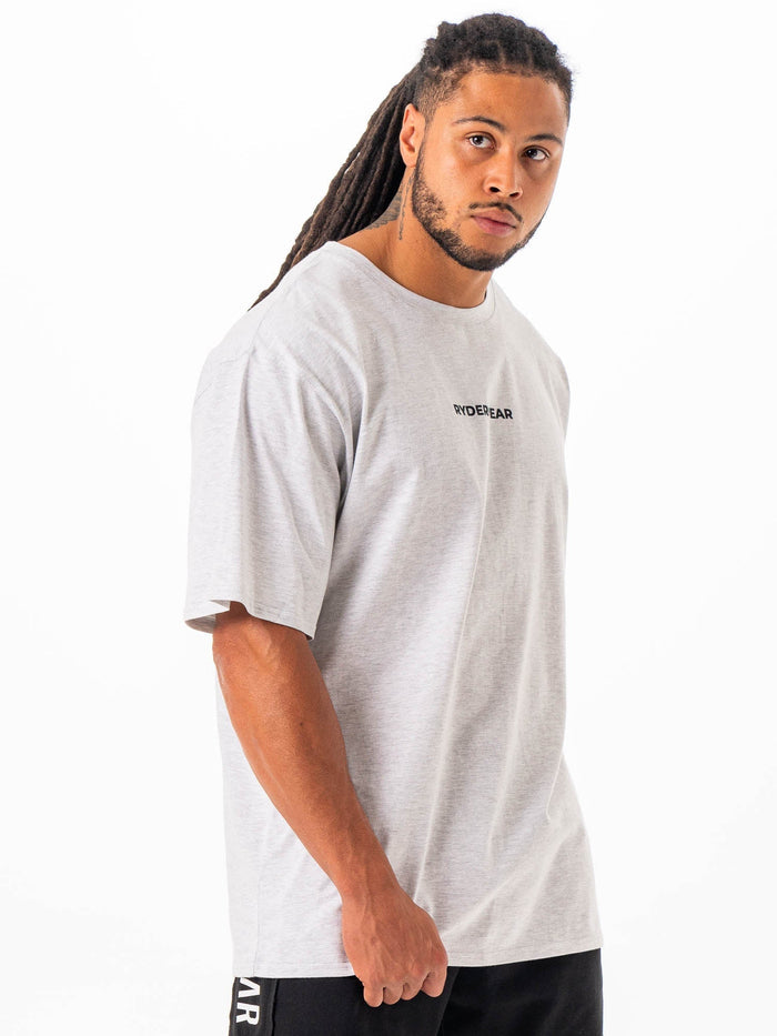Ryderwear Oversized Tshirt - Snow Marl Clothing Ryderwear