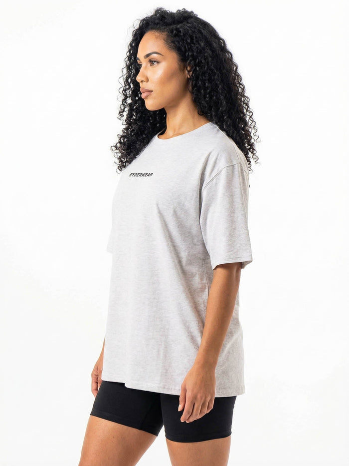 Ryderwear Oversized Tshirt - Snow Marl Clothing Ryderwear