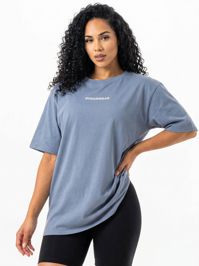 Ryderwear Oversized Tshirt - Steel Blue Clothing Ryderwear