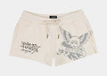 Sacred Heart Fleece Womens Shorts (White/Black)