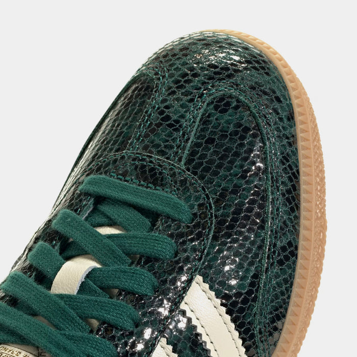 Samba OG Faux Snakeskin Womens Lifestyle Shoes (Black/Cream White/Collegiate Green)