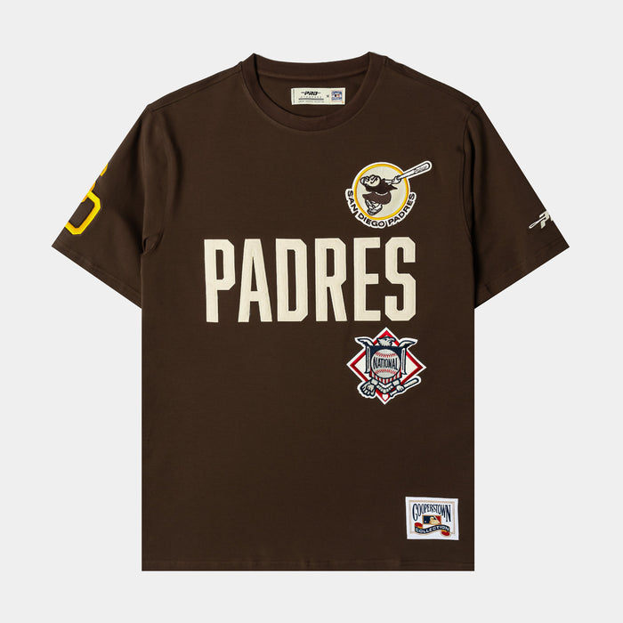 San Diego Padres Modern Original Mens Short Sleeve Shirt (Brown/White)