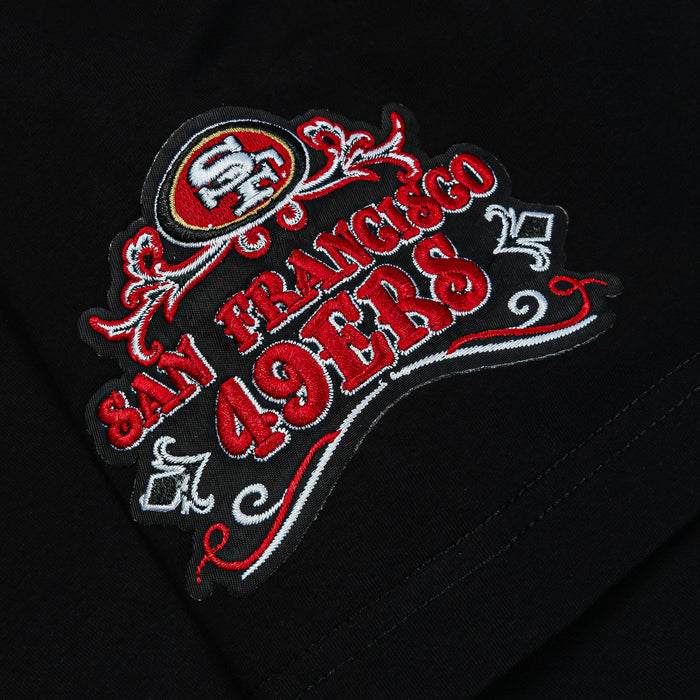 San Francisco 49ers Stacked Mens Short Sleeve Shirt (Black/Red)