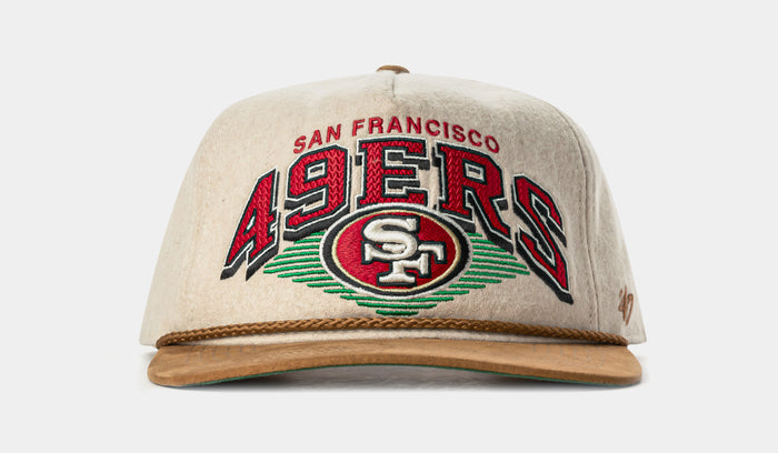 San Francisco 49ers Wool Snapback Mens Hat (Beige/Red)