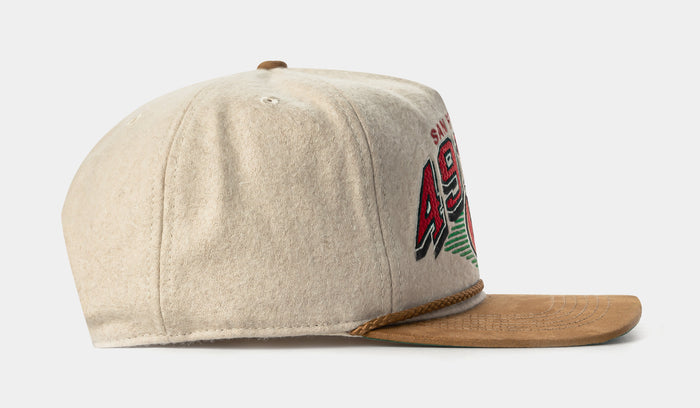 San Francisco 49ers Wool Snapback Mens Hat (Beige/Red)