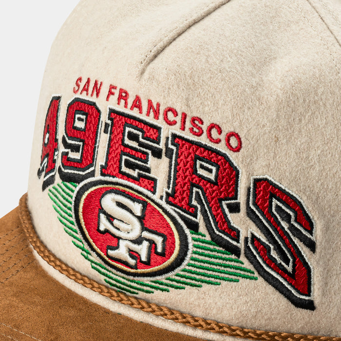 San Francisco 49ers Wool Snapback Mens Hat (Beige/Red)
