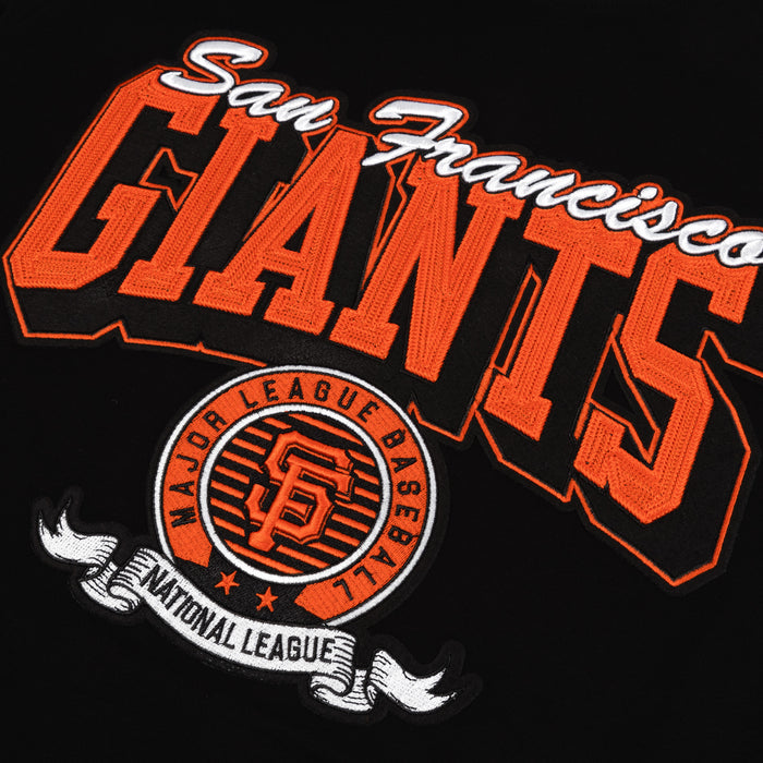 San Francisco Giants Team Badge Mens Short Sleeve Shirt (Black/Orange)
