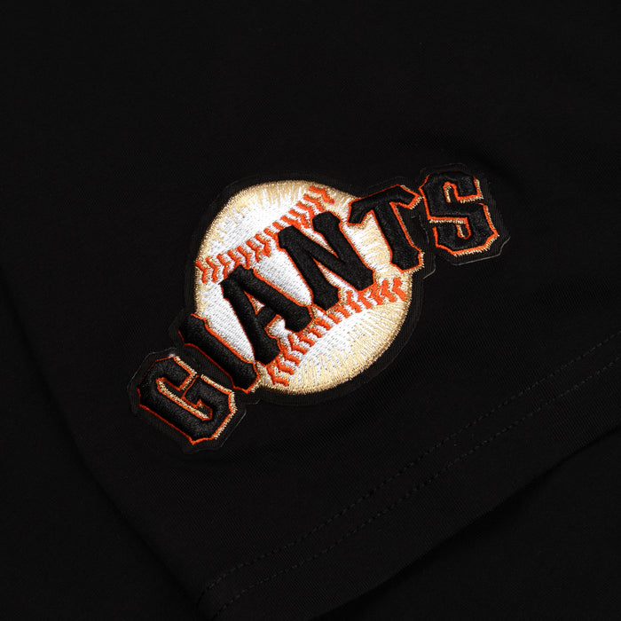 San Francisco Giants Team Badge Mens Short Sleeve Shirt (Black/Orange)