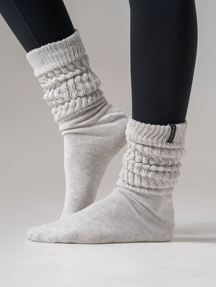 Scrunch Crew Socks - Snow Marl Socks Ryderwear